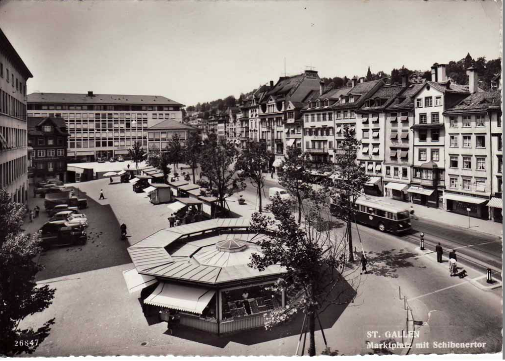 Die Rondelle auf dem Marktplatz der Stadt St.Gallen, 1953